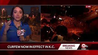 Protesters throw water bottles , rock at KMBC 9 News crew