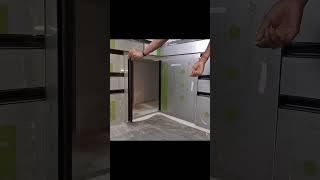 Pocket Door On Kitchen Corner, amazing woodwork #shorts #woodworking #furniture #design