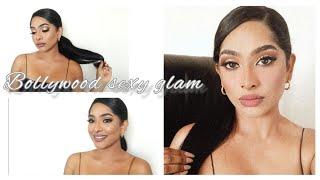 Bollywood glam makeup | Gold smokey eye and ombre nude lip for brown skin