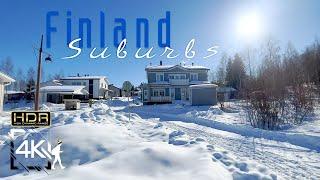 Vibrant Snow Walk in the Suburb Karisto, Lahti, Finland 4K HDR Binaural Surround Sound