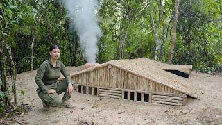 Building Bushcraft Survival Dugout Shelter Under 10ft (3m) of Earth | Secret access tunnel