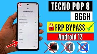 Tecno Pop 8 FRP Bypass Without PC 2024 || Tecno Pop 8 (BG6h) Google Account Bypass Android 13