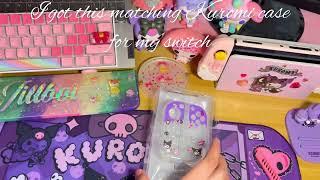 Unboxing Kuromi mousepad, cellphone holder and Switch case