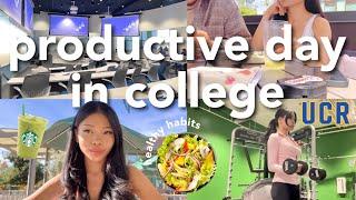 realistic college day in my life at UCR + staying productive on campus