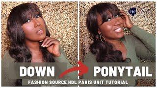 TUTORIAL -Fashion Source Wig Collection HDL Paris with Hair Wrap to Convert to Ponytail in Seconds!