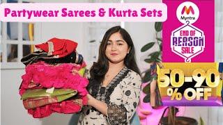 Best Myntra EOR Sale Haul *Upto 80% Off* Partywear Sarees & Kurta Sets Haul #myntra #EORS