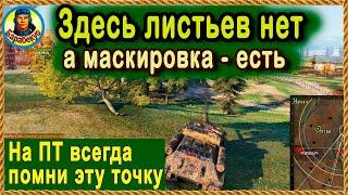 НЕВИДИМЫЕ ЛИСТЬЯ на позиции для ПТ. Линия Зигфрида. СУ-100 Карта-WOT WORLD of TANKS