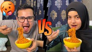 Husband vs Wife spicy noodles challenge||jeeta Kon?