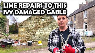 Unstable Ivy Damaged Gable End: Repairing With Lime Mortar