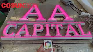 3D LED Luminous Solid Acrylic Letter Sign Board Color Changing Decor Manufacturer Price