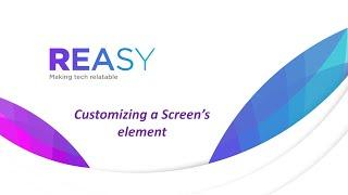 Customizing a Screen's element