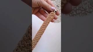 Super easy! How to crochet a bag strap #crochetbagstrap #crochetshorts