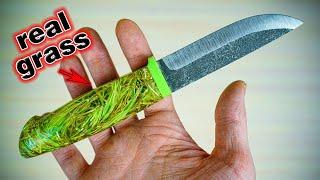 Making an Amazing Knife Handle from Fresh Grass DIY