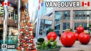  【4K】   Downtown Vancouver BC, Canada. Preparing for Christmas in Vancouver.  December 2024.