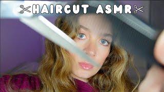 ASMR - HAIRCUT (personal attention, hairplay, soft whispers, hair brushing/clipping/cutting)