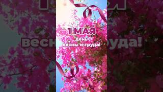 Поздравление с 1 мая. День весны и труда. Открытка мир, труд, май.