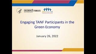 OFA Webinar: Engaging TANF Participants in the Green Economy