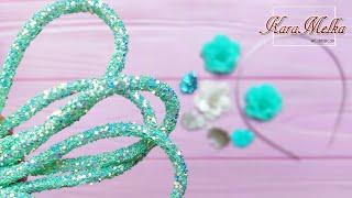 Простой обруч из стразового шнура в блёстках/ Quick and easy hair band