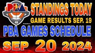 PBA standings today as of September 19, 2024 | Pba Game results | Pba schedule September 20, 2024