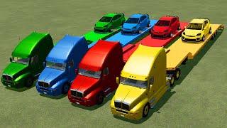 TRANSPORT OF COLORS! TRANSPORTING TOYOTA CARS  to GARAGE !Farming Simulator 22