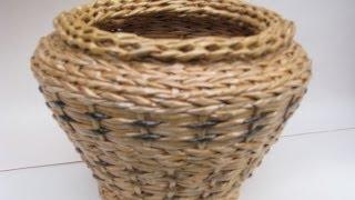▬► Послойное плетение из газет. Часть 1 / Layerwise newspaper weaving