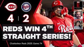 Cincinnati Reds STAY HOT! Beat Minnesota Twins in Rain Shortened Game | Chatterbox Podcast, Recap