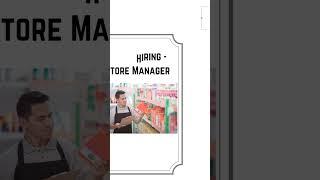 Dubai Hiring - Store Manager #dubai #hiring #job #storemanager #store