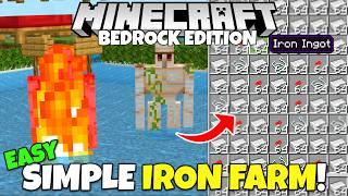 Minecraft Bedrock: EASY IRON FARM Tutorial! MCPE Xbox PS5 PC