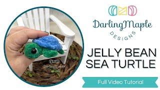 No Sew Sea Turtle / Turtle Crochet Pattern / Full Video Tutorial / Amigurumi / Jelly Bean Series