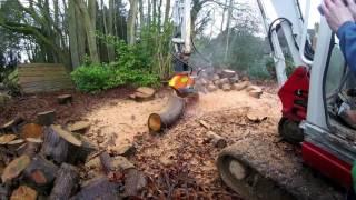 Klou SG1 ME stump grinder on 3.5 ton excavator