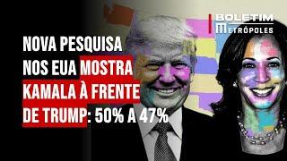 Nova pesquisa nos EUA mostra Kamala à frente de Trump: 50% a 47%