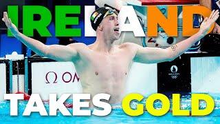 Ireland's FIRST GOLD MEDAL in DECADES Earned by Daniel Wiffen in 800 Free