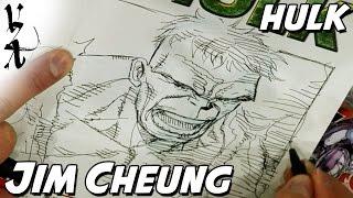 Jim Cheung drawing Hulk