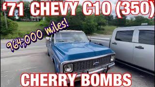 1971 Chevy C10 TRUE DUAL EXHAUST w/ CHERRY BOMB GLASS PACKS!