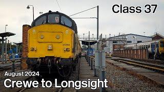 Class 37 Driver's Eye View - Crewe to Manchester (Longsight Depot)