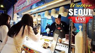 Live Seoul Korea  Walk Tour Seoul | Korean Food Street Walking | Seoul Myeongdong Night Street Walk