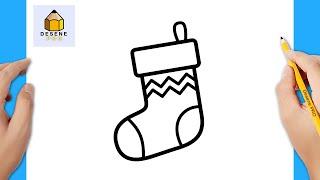 How to draw a Christmas sock | Christmas drawing