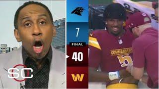 Stephen A. GOES CRAZY Command DESTROY Panthers 40-7 to improve to 5-2 despite Jayden Daniels injury