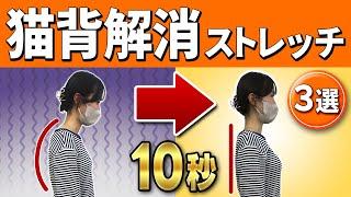 【猫背解消　即効】寝たまま10秒！猫背解消ポーズ３選