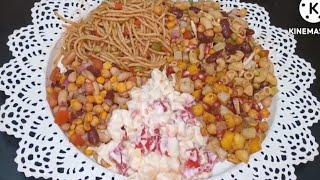 Shaddiyo wali salad platter || 5 different salad || Fruit cream macaroni spaghetti pasta beans salad