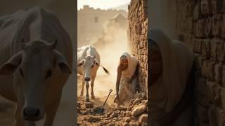 Grandmother And Cow Making Home  #ai #cow #cartoon