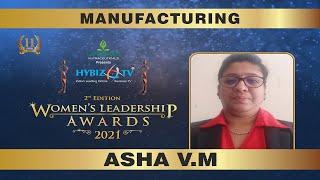 Asha V.M - Manufacturing Award || Hybiz Tv Women's Leadership Awards 2021 || Hybiz