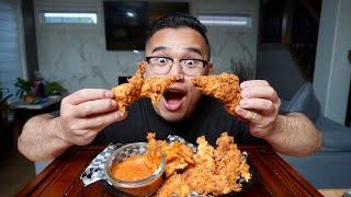 My Old School FRIED CHICKEN RECIPE - MUKBANG