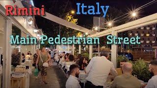 Italy vlog - Rimini - Main pedestrian street at night - 2023