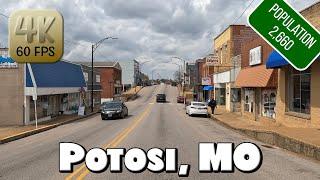 Driving Around Small Town Potosi, MO in 4k Video