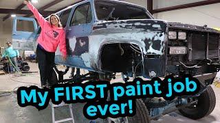 I surprised my boyfriend by painting his wrecked Square Body Suburban!