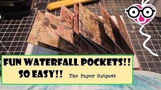 FUN UPSIDEDOWN WATERFALL!! Cascading Pockets for Junk Journals! The Paper Outpost!