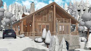 building a realistic WINTER CABIN in bloxburg ft. capdo