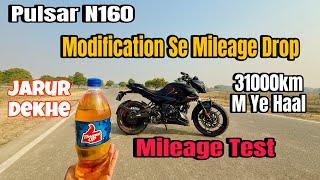 2025 Bajaj Pulsar N160 Mileage Test || Modification Se Mileage Drop | Pulsar N160 1 ltr Mileage Test