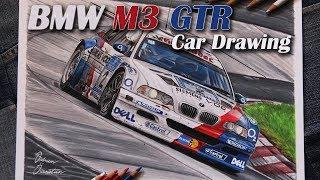 BMW M3 GTR | 24 Hours Nurburgring Race Car Drawing - Orhan Ozvatan